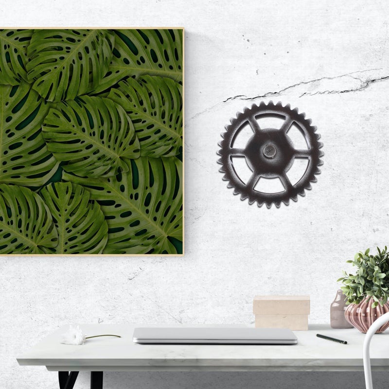 2 pcs Industrial Style Wall Wood Decoration Home Round Gear Design Wall Pendant - Image 5