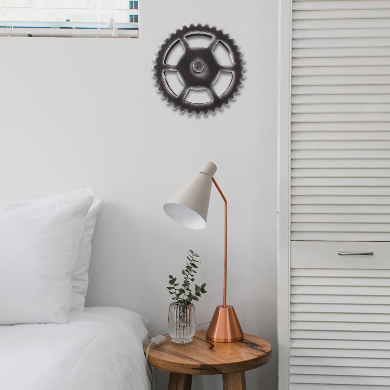 2 pcs Industrial Style Wall Wood Decoration Home Round Gear Design Wall Pendant - Image 4