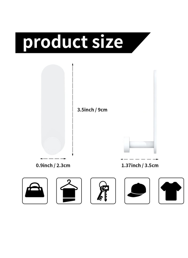 Excefore - 4 PCS White Adhesive Hooks, Self Adhesive Hooks, No Nails Wall Hangers, Suitable for Hanging Robe, Clothes, Keys, Kitchen Hallway Hooks, Bathroom Tower Hooks (Glue Sticky) - Image 1