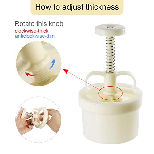 Dltsli 180g 5pcs Cookie Stamps Thickness Adjustable Moon Cake Mold Set, Cookie Press DIY Decoration Hand Press Cutter Cake Dessert Mold - Image 2
