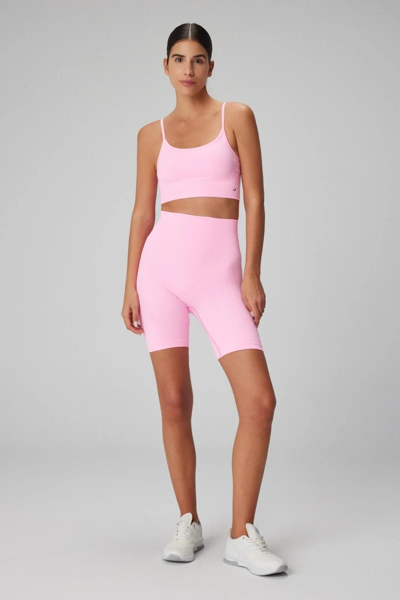 Jerf Gela High Waist Biker Shorts (12CM) Neon Pink
