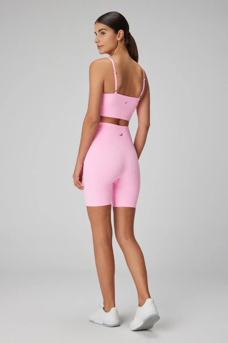 Jerf Gela High Waist Biker Shorts (12CM) Neon Pink