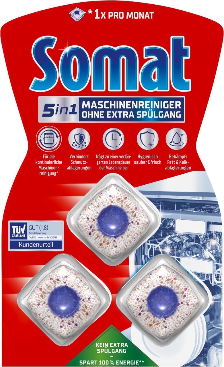 Somat Dishwasher Cleaning Kit Consisting of Intensive Machine Cleaner (250 ml) & Duo Machine Cleaner Tabs (Pack of 3) - Image 3