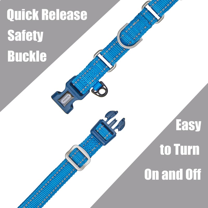 YUDOTE Reflective Martingale Collar for Dogs with Quick Snap Buckle Anti-Pull Nylon Safe Slip Collars for Easy Walking,Blue,Medium - Image 3