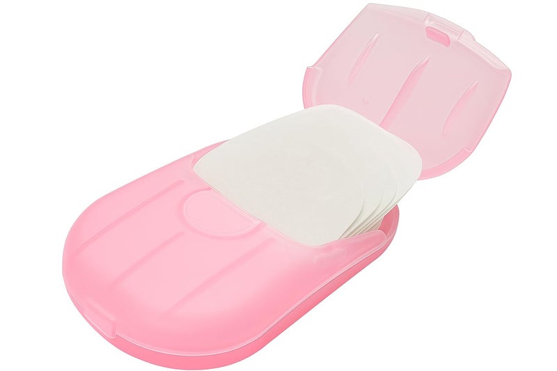 Travel Soap Sheets – Portable Foaming Hand Wash Paper, Compact Box for Easy Use, Disposable, Assorted Colors