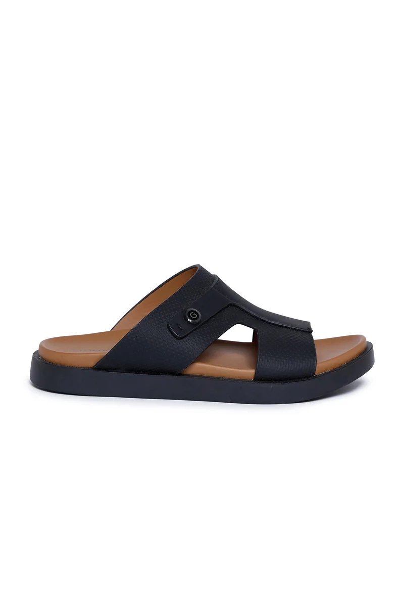 Geoomnii Geoomnii Men’s Arabic Sandals – Comfortable Casual Leather Slide Sandals for Everyday Wear