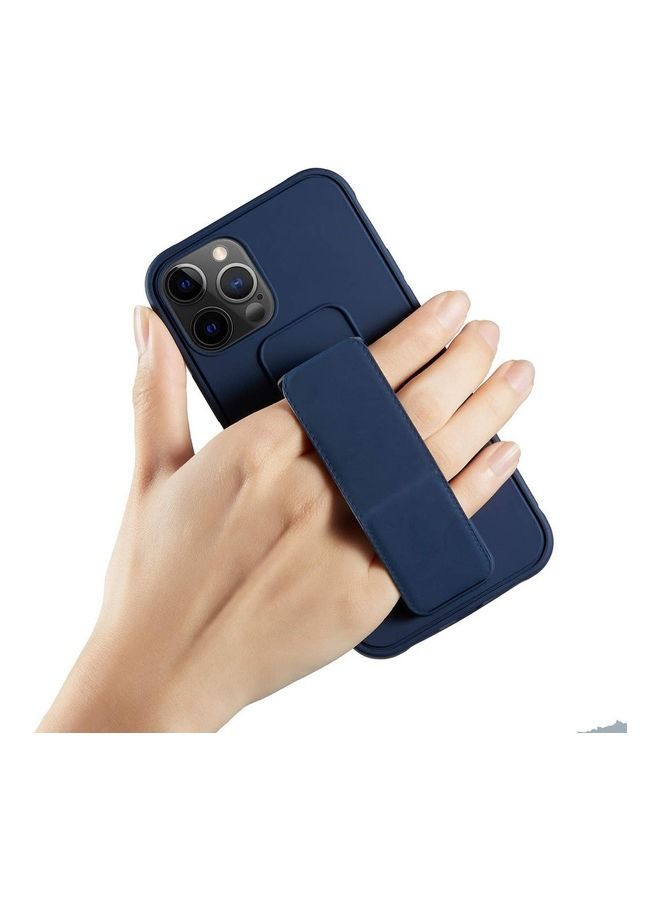 3 في 1 حزام معصم مغناطيسي قبضة اليد مع غطاء خلفي حامل لهاتف Apple iPhone 12 Pro Blue - Image 2