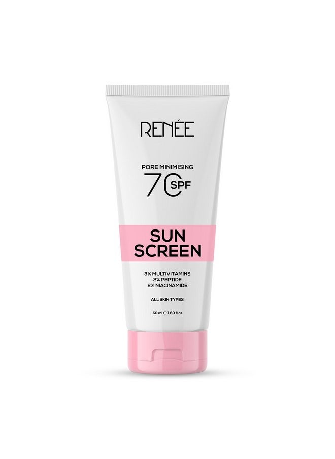 Renee - Pore Minimizing Sunscreen Spf 70 With 2% Niacinamide For All Skins 2% Peptide & 3% Multivitamins 50Ml - Image 1