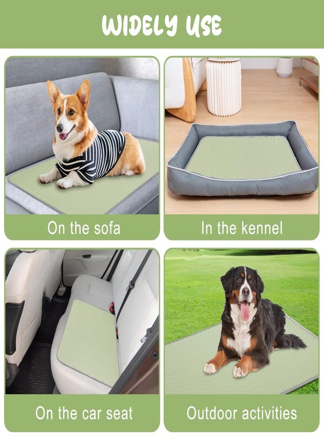 Buvlnee Summer Dog Cooling Mat Washable Ice Silk Self Cool Pad for Small Medium Large Dogs and Cats, Pet Sleeping Pad for Crate, Bed, Indoor & Outdoor Floor, Car Seats (Green, 27x22in) - Image 4