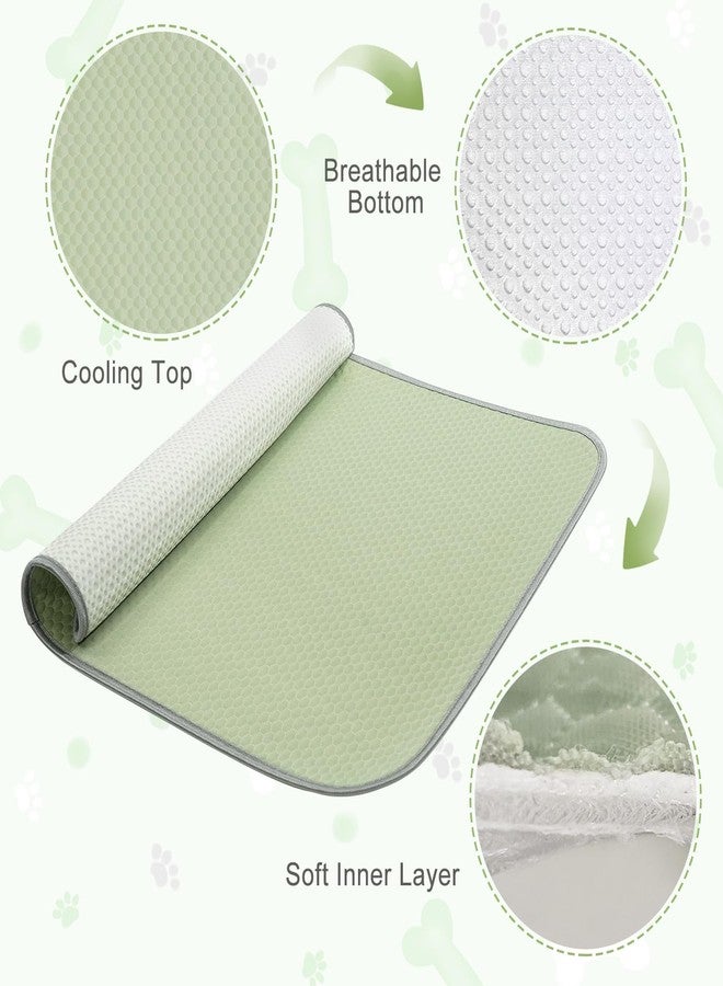 Buvlnee Summer Dog Cooling Mat Washable Ice Silk Self Cool Pad for Small Medium Large Dogs and Cats, Pet Sleeping Pad for Crate, Bed, Indoor & Outdoor Floor, Car Seats (Green, 27x22in) - Image 5