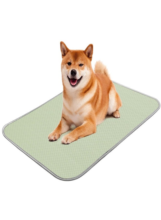 Buvlnee Summer Dog Cooling Mat Washable Ice Silk Self Cool Pad for Small Medium Large Dogs and Cats, Pet Sleeping Pad for Crate, Bed, Indoor & Outdoor Floor, Car Seats (Green, 27x22in) - Image 1