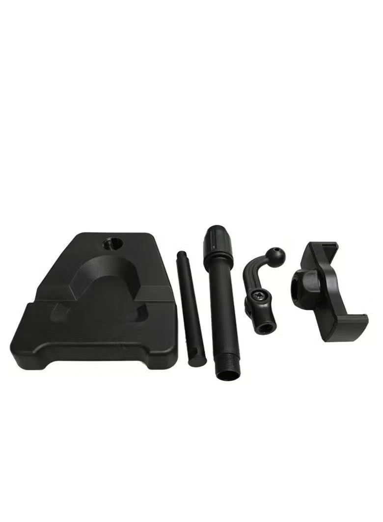 Mobile phone holder stand for photography, broadcasting and monitoring. It holds two devices at the same time and features a heavy base to prevent falls. The height reaches 35 cm. - Image 2