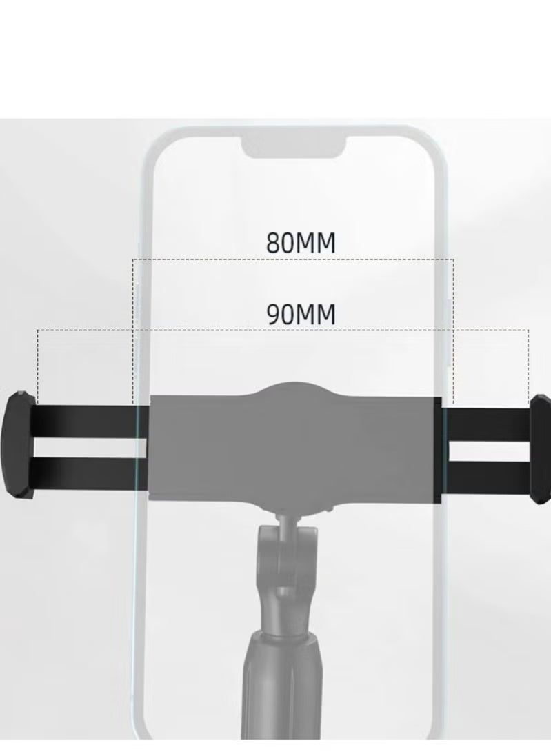 Mobile phone holder stand for photography, broadcasting and monitoring. It holds two devices at the same time and features a heavy base to prevent falls. The height reaches 35 cm. - Image 5