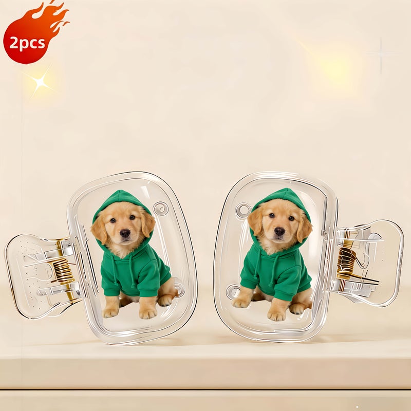 2pcs Cute Golden Retriever Puppy Pattern Portable Toothbrush Head Cover Protector Holder Storage Case Pet Dog Themed Bathroom Decor For Home Travel Outdoor Daily Use - Image 4