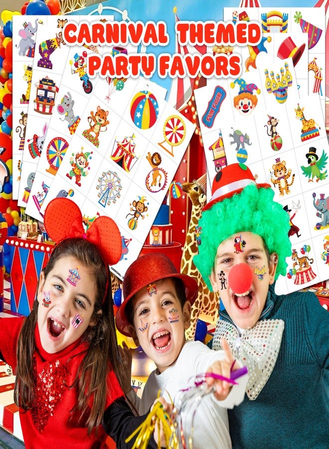 91TATTOOS 96 Pre Cut Temporary Tattoos Circus Clown Kids Souvenirs Accessories and Decorations for Birthday Party Adorable Tattoos - Image 2