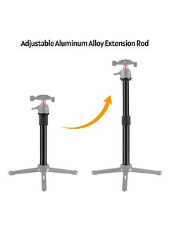 Generic Extendable Aluminum Alloy Extension Pole Rod 19-31cm Universal 1/4-inch 3/8-inch Interface with 2pcs 1/4 to 3/8 Adapter Screws for DSLR SLR Camera Stabilizer Ball Head Tripod  - Image 5