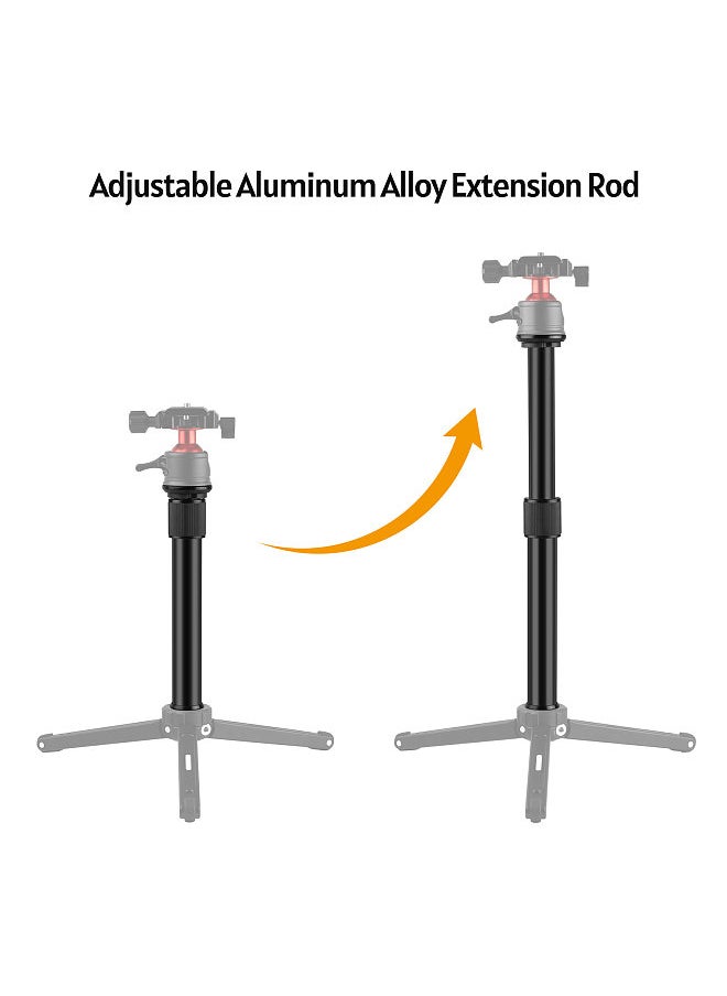 Generic Extendable Aluminum Alloy Extension Pole Rod 19-31cm Universal 1/4-inch 3/8-inch Interface with 2pcs 1/4 to 3/8 Adapter Screws for DSLR SLR Camera Stabilizer Ball Head Tripod  - Image 5