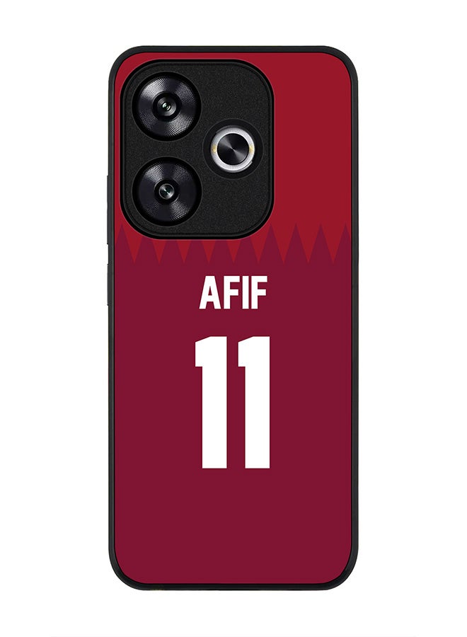 Stylizedd Rugged Black edge case for Xiaomi Poco F6 / Xiaomi Redmi Turbo 3, Slim fit Case Flexible Cover - Football Team - Qatar, Player Name - Afif - Image 1