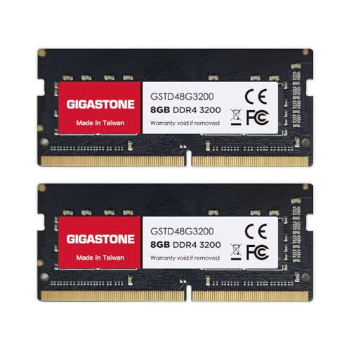 Gigastone DDR4 RAM Laptop Only GIGASTONE 16GB Kit 2x8GB DDR4 3200MHz 2933MHz or 2666MHz PC425600 PC42340021300 CL22 12V SODIMM 260 Pin Unbuffered Non ECC High Performance Notebook Memory Upgrade - Image 1
