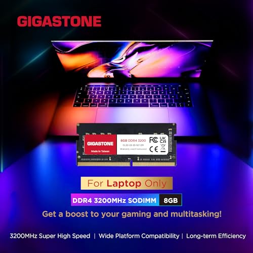 Gigastone DDR4 RAM Laptop Only GIGASTONE 16GB Kit 2x8GB DDR4 3200MHz 2933MHz or 2666MHz PC425600 PC42340021300 CL22 12V SODIMM 260 Pin Unbuffered Non ECC High Performance Notebook Memory Upgrade - Image 3