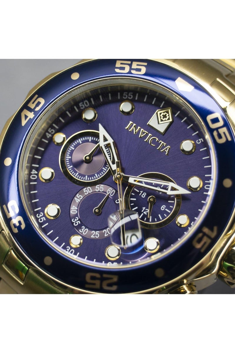 Invicta ساعة إنفيكتا للرجال 0073 مجموعة برو دايفر كرونوغراف مطلية بالذهب عيار 18 قيراط - Image 3