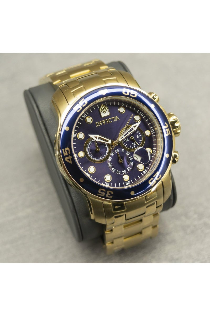 Invicta ساعة إنفيكتا للرجال 0073 مجموعة برو دايفر كرونوغراف مطلية بالذهب عيار 18 قيراط - Image 2