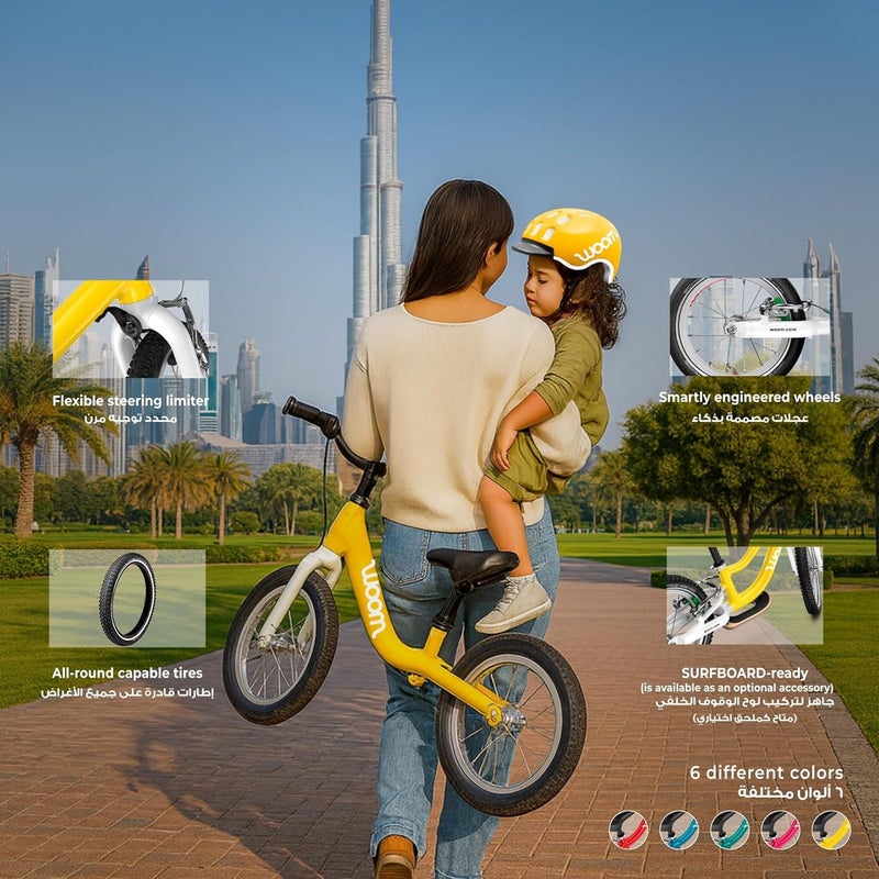 Woom GO 1 Balance Bike for Toddlers|12-inch Wheels|Lightweight Aluminum Frame|Rear Hand Brake|Ages 1.5-3.5|Metallic Turquoise - Image 4