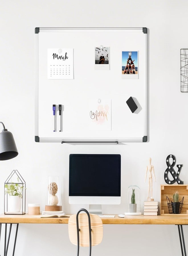 VUSIGN Magnetic Whiteboard, 24'' x 18'' White Board for Wall, Hanging Dry Erase Board, Horizontal or Vertical, Silver Aluminium Frame for Home, School, Office, Kitchen - Image 2