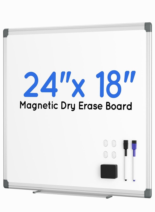 VUSIGN Magnetic Whiteboard, 24'' x 18'' White Board for Wall, Hanging Dry Erase Board, Horizontal or Vertical, Silver Aluminium Frame for Home, School, Office, Kitchen - Image 1