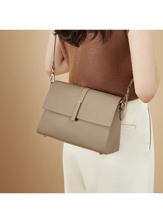 Red Dragonfly Women'S Bag New Style Top Layer Cowhide Crossbody Shoulder Bag, Perfect Gift For Girlfriend Or Wife'S Birthday, With Double Shoulder Straps - Image 1