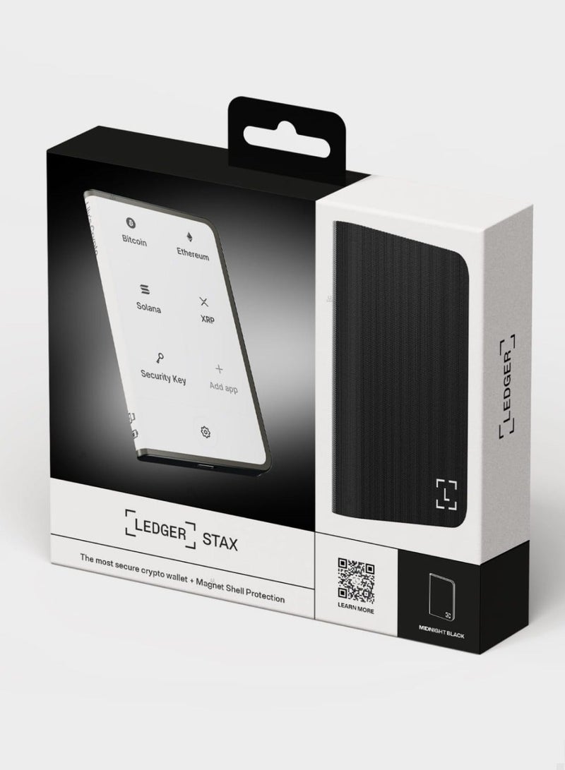 Ledger Stax Cryptocurrency Hardware Wallet + CryptoKIT Premium Bundle (6-Months) with Magnetic Cover & Recovery Card | E-Ink Curved Touchscreen, Secure Element (EAL6+), Bluetooth, Wireless Charging, NFT Support, for iOS/Android/Windows/MAC - Image 2