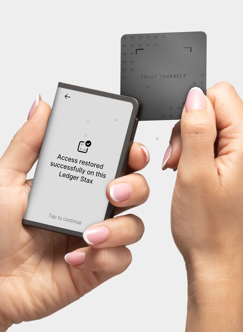 Ledger Stax Cryptocurrency Hardware Wallet + CryptoKIT Premium Bundle (6-Months) with Magnetic Cover & Recovery Card | E-Ink Curved Touchscreen, Secure Element (EAL6+), Bluetooth, Wireless Charging, NFT Support, for iOS/Android/Windows/MAC - Image 5