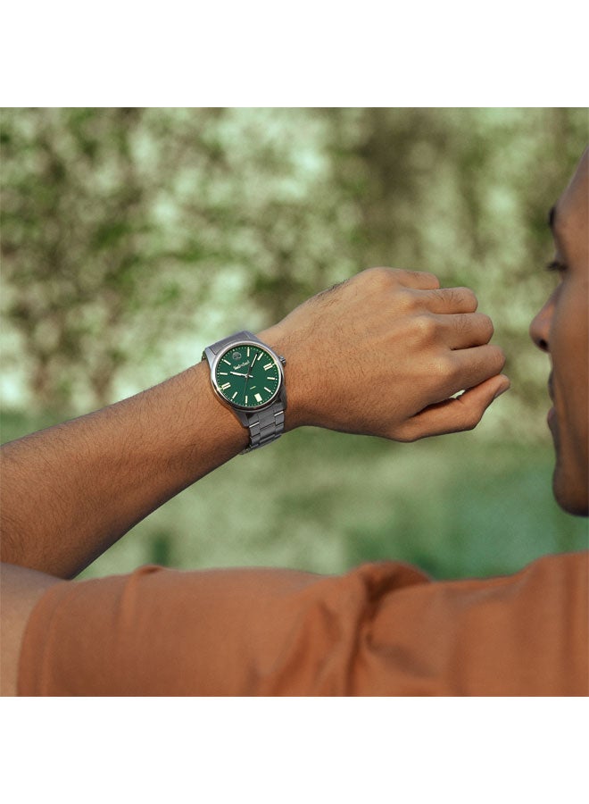 Timberland Men Midnight Mine Green Dial Stainless Steel Bracelet Analog Watch for Men, 42mm - Image 5
