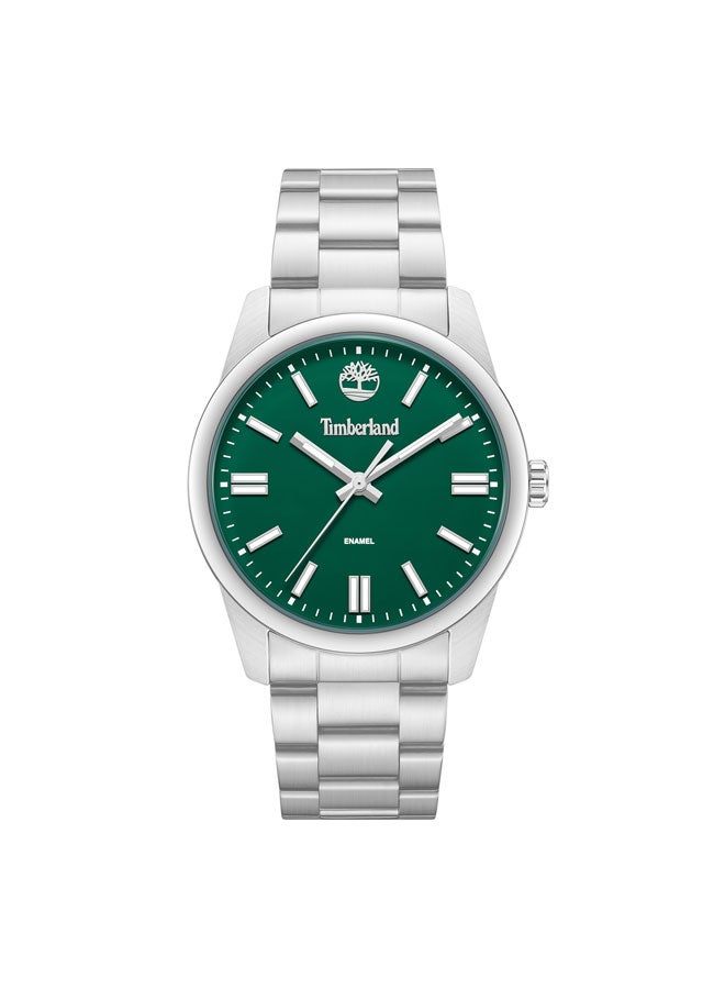 Timberland Men Midnight Mine Green Dial Stainless Steel Bracelet Analog Watch for Men, 42mm - Image 1