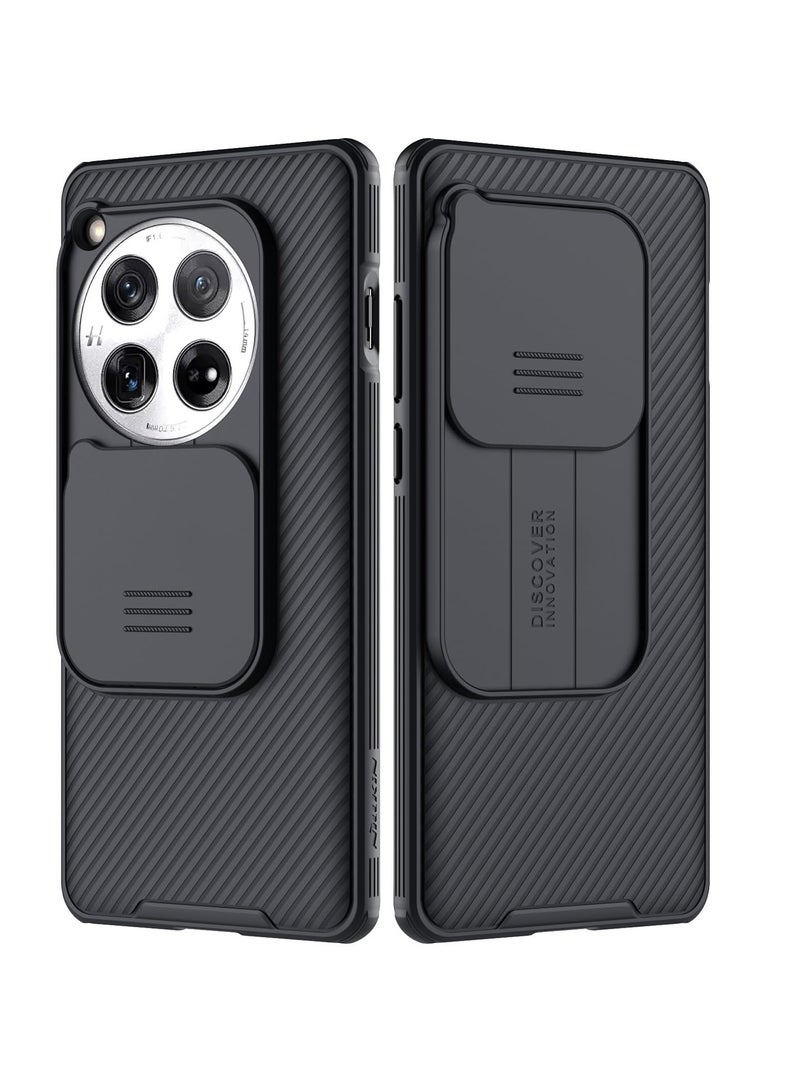 Excefore Case for OnePlus 12 5G with Slide Camera Lens Protects Military Grade Protection Slim Fit Thin Shockproof Cover Anti peeping Protective Case 360° Full Body Protection Black - Image 1