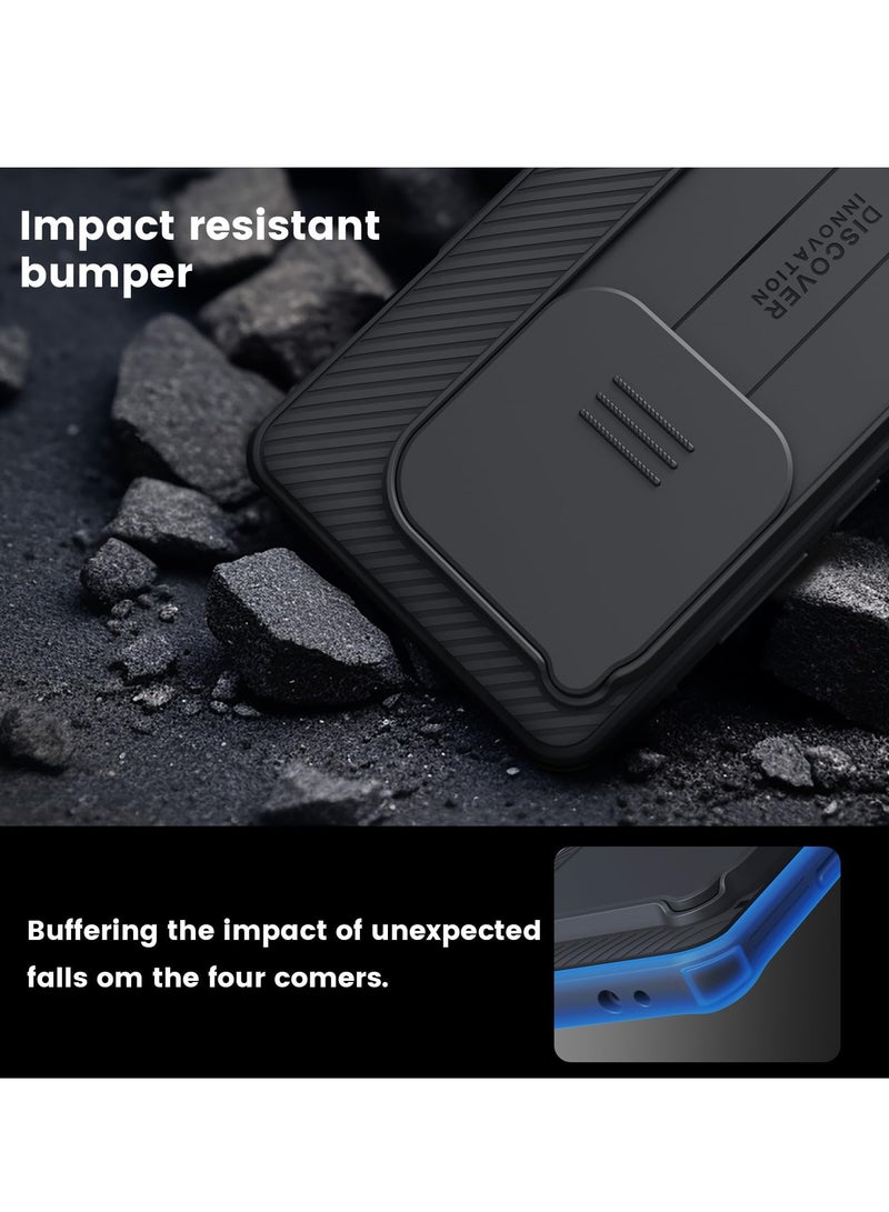 Excefore Case for OnePlus 12 5G with Slide Camera Lens Protects Military Grade Protection Slim Fit Thin Shockproof Cover Anti peeping Protective Case 360° Full Body Protection Black - Image 5