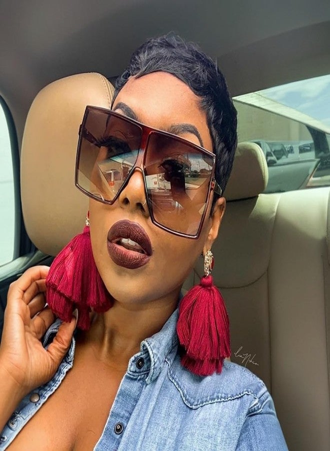 SAEIALL Pixie Cut Wig for Black Women Human Hair Black Color Pixie Wigs for Women Straight Human Hair Layered Full Machine Made Short Wigs for Black Women Daily Use (Black 1B) - Image 2