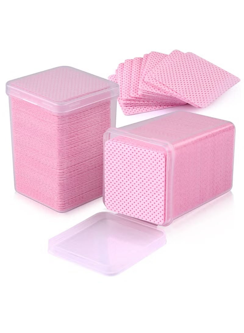 JUMEI 200pcs Lint-Free Cleaning Cotton Pads – Multi-Purpose Magic Wipes for Eyelash Glue, Nail Polish, Makeup Tools & Phone Screen (Pink) - Image 1
