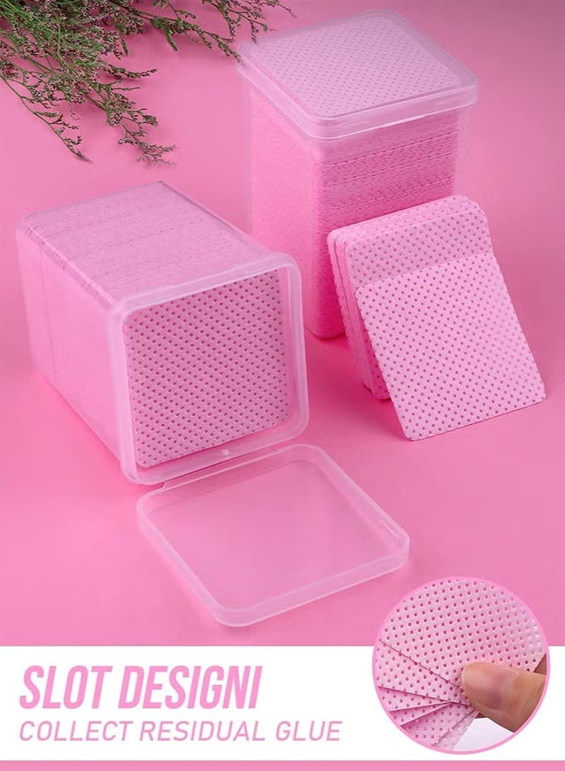JUMEI 200pcs Lint-Free Cleaning Cotton Pads – Multi-Purpose Magic Wipes for Eyelash Glue, Nail Polish, Makeup Tools & Phone Screen (Pink) - Image 2