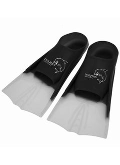 Silicone Swim Training Short Fins, Black/White, Size XL (42-44) - pzsku/Z7D7323162AB94834DF22Z/45/_/1692200592/372bf1a6-d89c-4e23-8c66-d89d8e7f752c