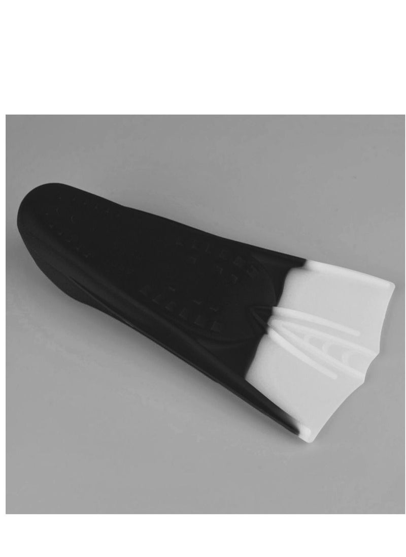 Dolphin Silicone Swim Training Short Fins, Black/White, Size XL (42-44)  - Image 5