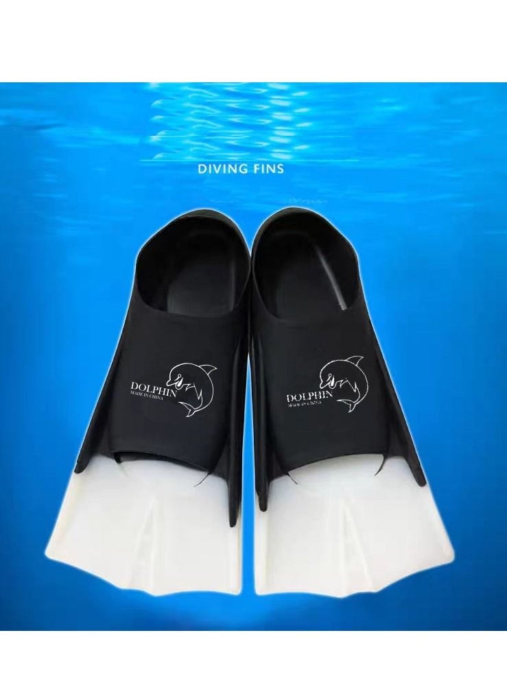 زعانف قصيرة للتدريب على السباحة من السيليكون ، أسود / أبيض، Size XL (42-44) - pzsku/Z7D7323162AB94834DF22Z/45/_/1692200593/3575115c-4659-4337-8809-3ba4e658aef4