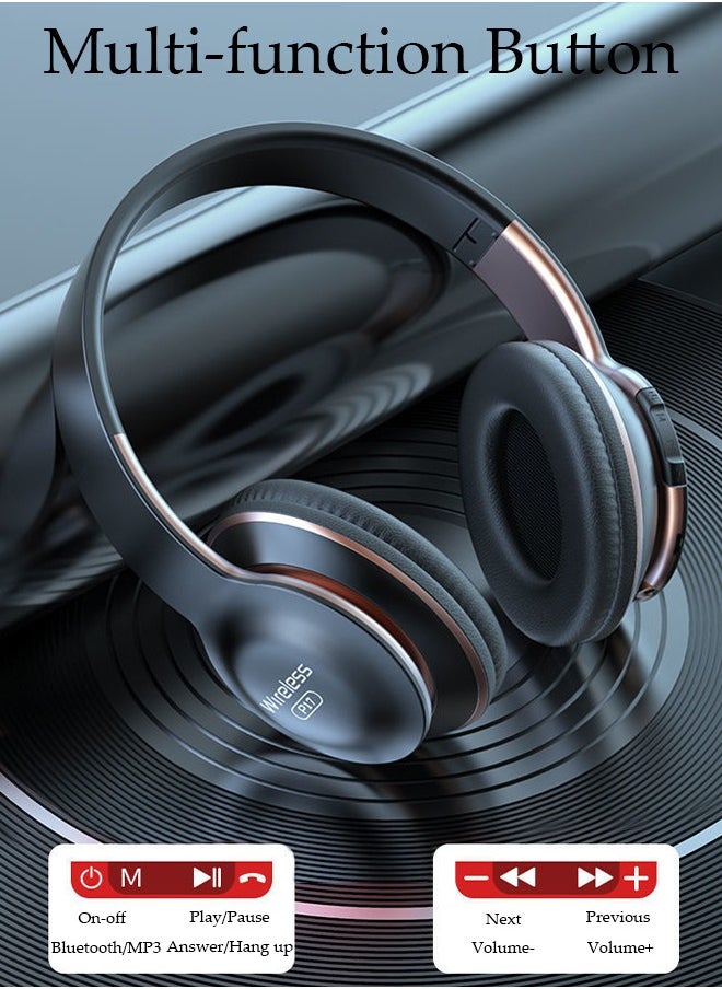 DUNISO - سماعات رأس لاسلكية بلوتوث 5.0 فوق الأذن وميكروفون ستيريو HiFi ووسادات أذن ناعمة للهاتف المحمول والكمبيوتر والمكتب المنزلي - Image 1