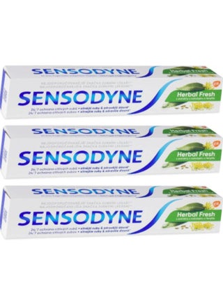 3 pieces of Sensodyne Fresh Herbal Paste 75 ml
