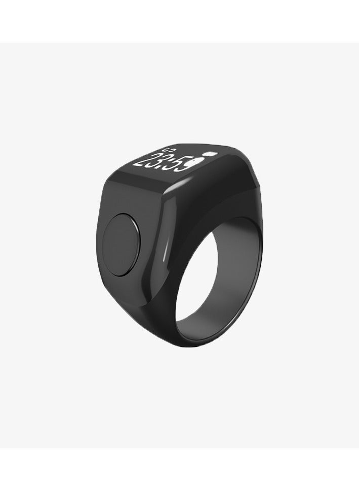 Zad Smart Digital Ring (Black) for Dhikr and Prayer Reminders with Mobile App - Three Sizes Included  - Image 1