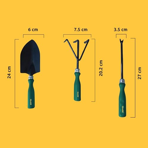 Zamia Gardening Tools Set of 3 | Trowel, Cultivator and Weeder | Beginners Kit for Home Gardening - Image 2
