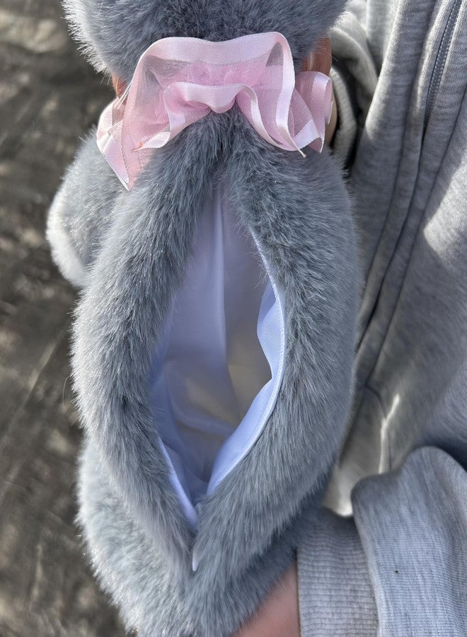 Ueeksry Stuffed Animals Backpack - Lifelike Stuffed Cat Plush Backpack, Handmade Cute Realistic Cat Shaped Bag - Gray - Image 4