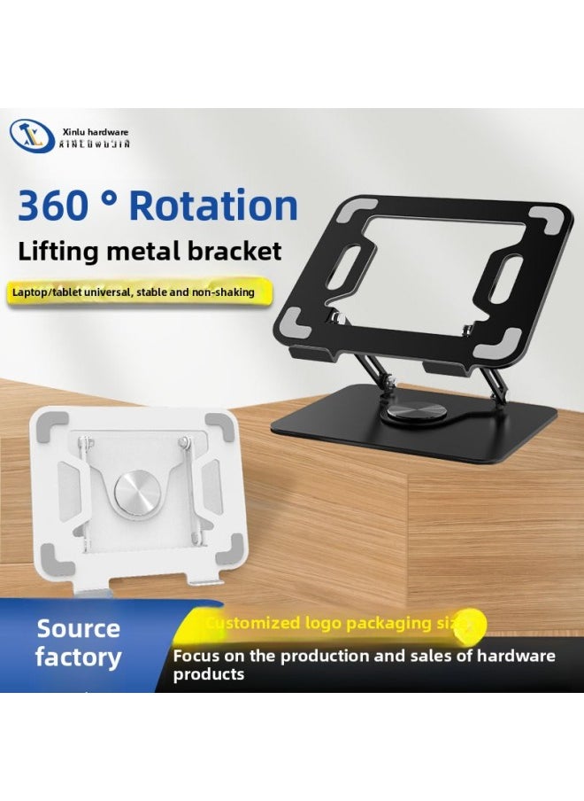 Generic - Computer Cooling Rack Rotatable Laptop Bracket Lifting Adjustment Tablet Support Frame Metal Bracket Hanging-Color:L25-C-swivel-white [carbon Steel]] - Image 1