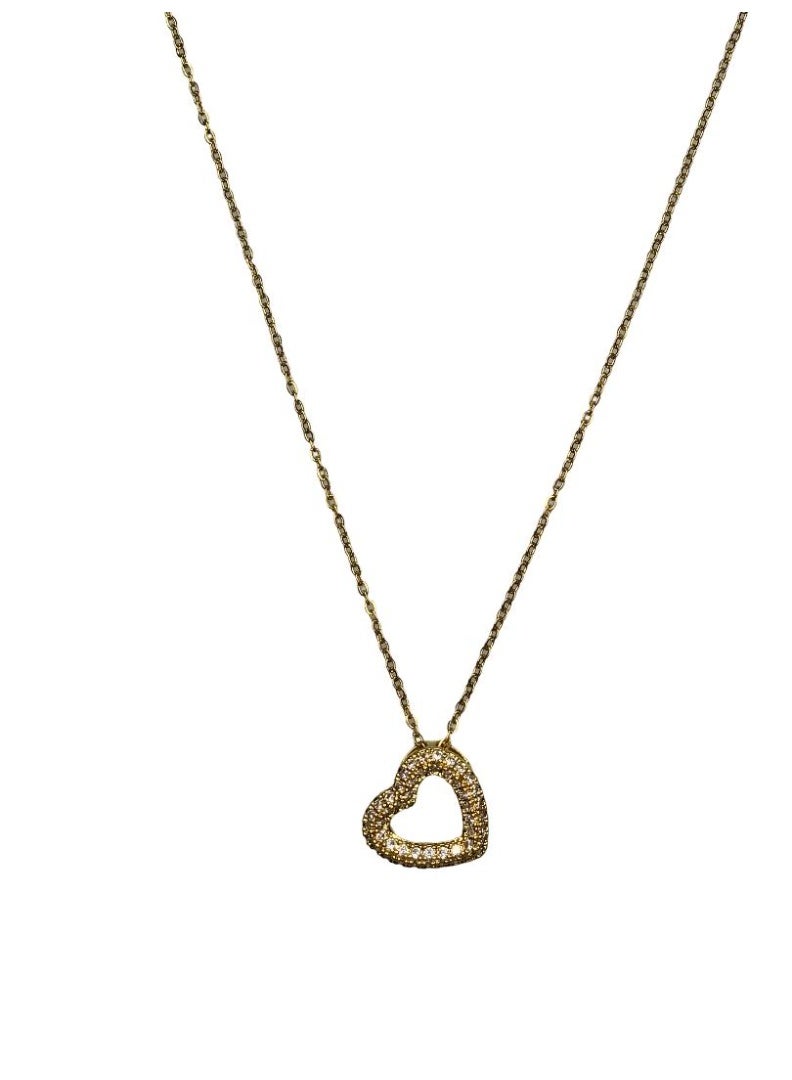 Influence Germany Heart Crystal Pendant Necklace – Gold-Tone Stainless Steel - Image 3