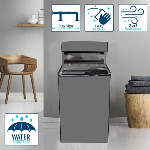 Wings Star Top Load Washing Machine Cover for LG 8 KG Fully-Automatic Top Loading T80SJSF1Z, Grey - Image 4